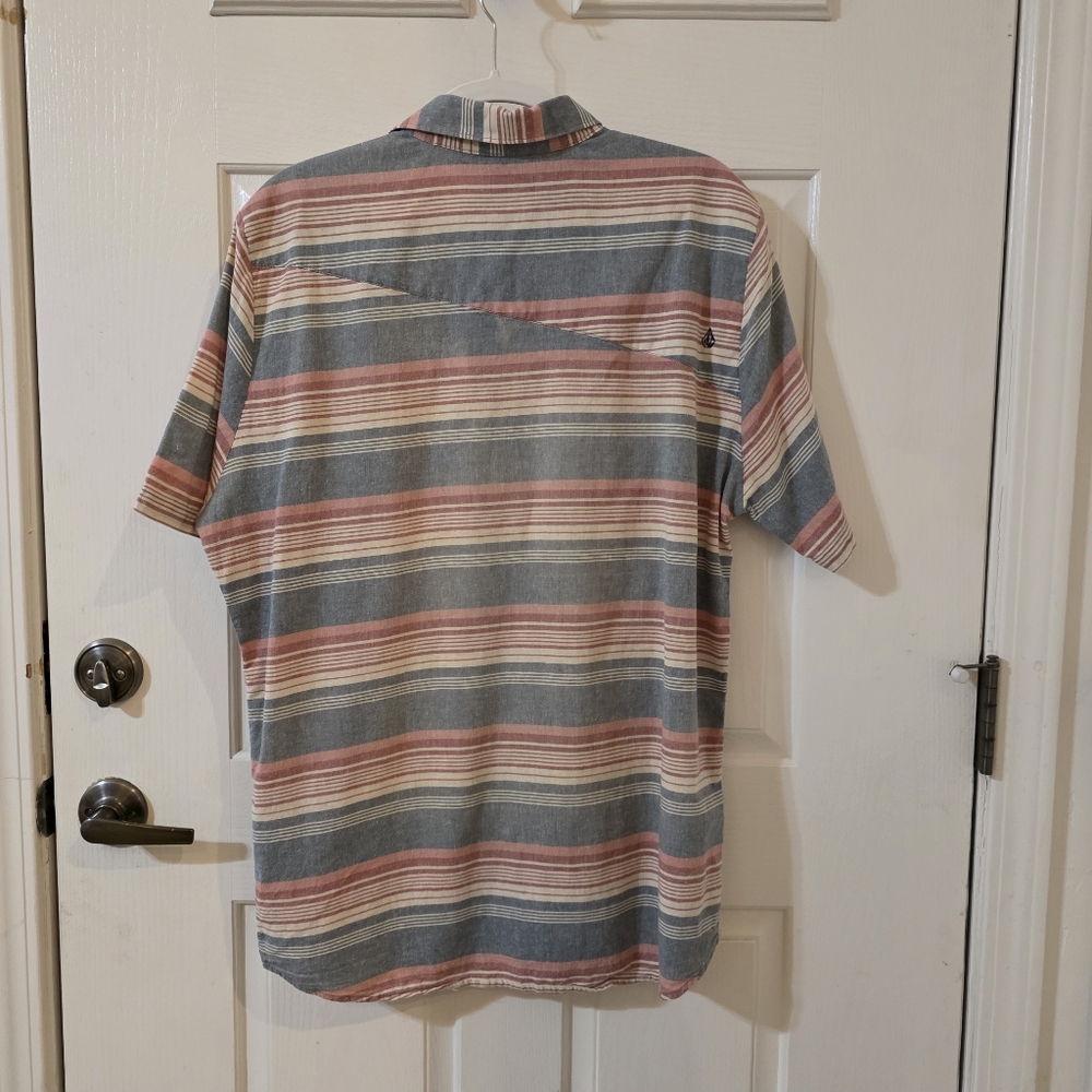 Volcom Multicolor Striped Button Down Shirt - image 2